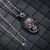 Feilok Hollow Skeleton Gothic Skull Pendant Stainless Steel Necklace for