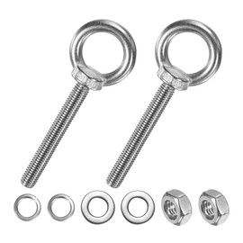 M METERXITY 2-Sets Stainless Eyebolt M10x78mm Shoulder Lifting Eye Bolt with Nuts Washers Male Screw Thread Ring Shoulder Eye Bolts Length 3.07 Inch for Suspending/Fastening