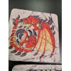 Handmade Set Of 4 square neoprene Monster Hunter crest Coasters