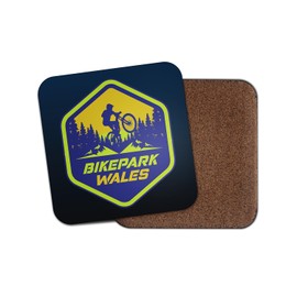 Wales Square Coaster - Mountain Forest UK Resort Bike Park MTB Route Sport Trails Biker Fan Hobby Travel Kitchen Drink #82514