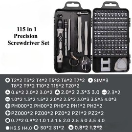 115 in 1 Precision Screwdriver Set, Mini Professional Magnetic Repair Tool Kit, Small Screwdriver for Phone, Computer, Watch, Laptop, Macbook, Game Console, Electronic, Toys,PC Repair Tool Kit