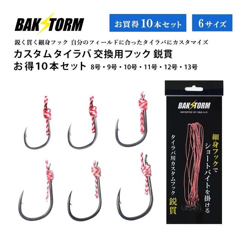 BAKSTORM Custom Replacement Hooks for Tie Lava Sharp No. 12