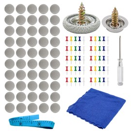 BWBWND 50PCS Car Roof Headliner Repair Kit, Auto Roof Snap Rivets Retainer Fixed Buckle with Installation Tool, Repair Buttons for Vehicle Interior Ceiling Cloth Fixing (Gray Grid)