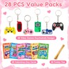 AugToy 28PCS Video Game Keychains Valentines Day Cards for Kids