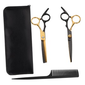 Ipetboom 2pcs Set Professional Hair Cutting Scissors Set with Thinning Shears for Salon Use Ergonomic Tools for Adults and Durable and Easy to Operate