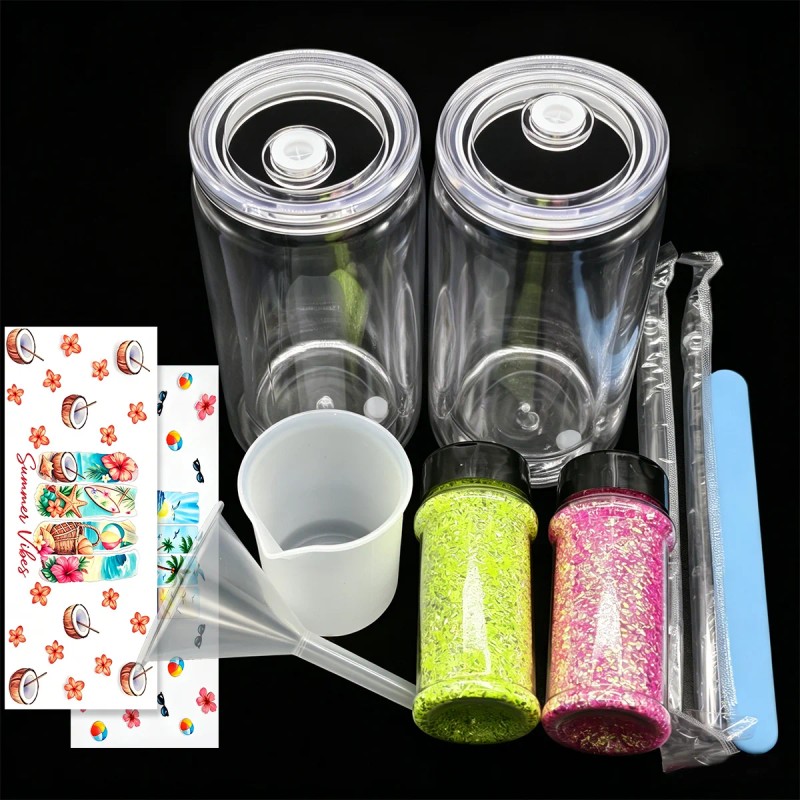 s Snow Globe Tumbler Supplies 16oz DIY Double Wall Plastic