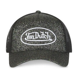 Von Dutch Men's & Women's Adjustable Cap, Glitter Trucker Cap (Glitter), Grey / Black, One Size