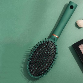 Reazana Blow Drying Detangling Brush Anti-Static Detangler Hair Brushes Fashion Massage Brush with Silicone Cushion Base Nylon Bristle Pins for Wet Dry All Hair Types Styling (Oval)