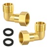 Brass movable screw connection, 2 pieces angle 90° 3/4 inch
