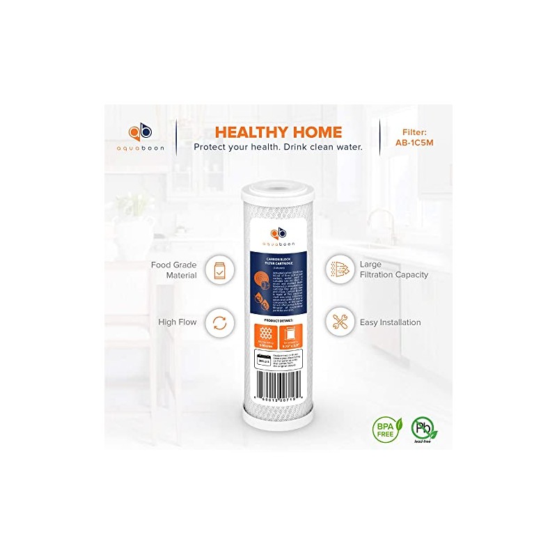 Aquaboon 5 Micron 10 x 2.5 Carbon Block Water Filter