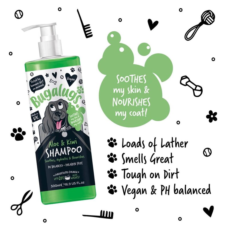 Bugalugs Aloe & Kiwi Dog Shampoo - Long Lasting Freshness