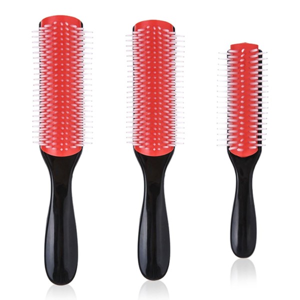 Pack of 3 Plastic Curly Hair Combs, Combs and Knot