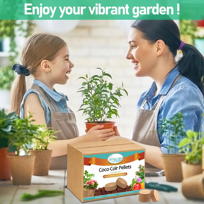 Legigo 100 Pcs 30mm Organic Coco Coir Pellets for Plants-