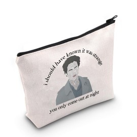 ZJXHPO Movie Inspired Cosmetic Bag Edward Makeup Bag With Zipper Vampire Movie Toiletry Bag Vampire Lover Gift (At Night)