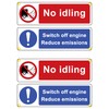No idling, Switch off engine, Reduce emissions - Pack of