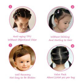 2000 Piezas Ligas para Cabello Niña Goma de Pelo Elásticos Lazos de Goma Bandas de Goma para Niñas Bebés Multicolor