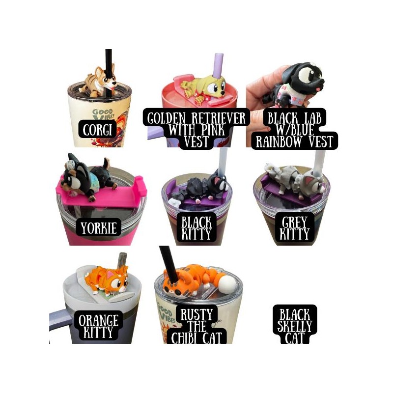 Tonsofprintz Tumbler Buddies - 3D Printed Flexi Animals - Tumbler/Drinkware