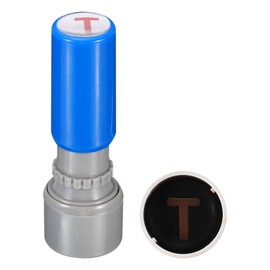 PATIKIL Letter Stamps Self Inking, Character T 7mm Alphabet Teacher Stamp Initial Stamp Mini Ink Stamp for Class Notebook Scrapbooking DIY Craft, Blue Shell