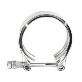 Godimg V Clamp, 2.5 Inch (63.5mm) Universal T Bolt Hose Clamp Stainless Steel V Band Turbo Downpipe Exhaust Clamp with M8 Screw for Cars and Motorcycles