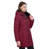 Nautica Women's 3/4 Stretch Puffer Jacket With Fur Hood And