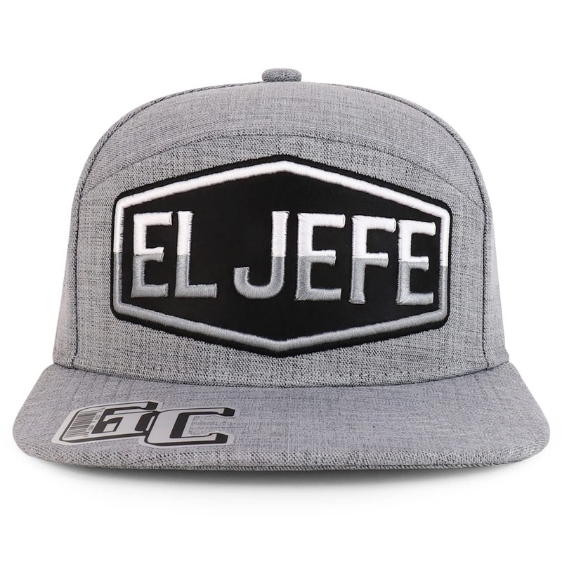Trendy Apparel Shop El Jefe Embroidered 100% Cotton Flatbill Snapback