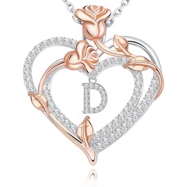 THECEROS Christmas Gifts for Her 2024 - Rose Gold Compass Necklace for Women - Wife Necklaces, Anniversary Birthday Gifts for Girlfriend, Sterling Silver Jewelry 14K, Perfect for Mom