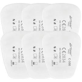 AirGearPro C-500 Filters for Reusable Respirator Mask | Anti-Dust Respirator Filters Ideal for Painting, Woodworking, Construction, Sanding, Spraying, Chemicals, DIY etc