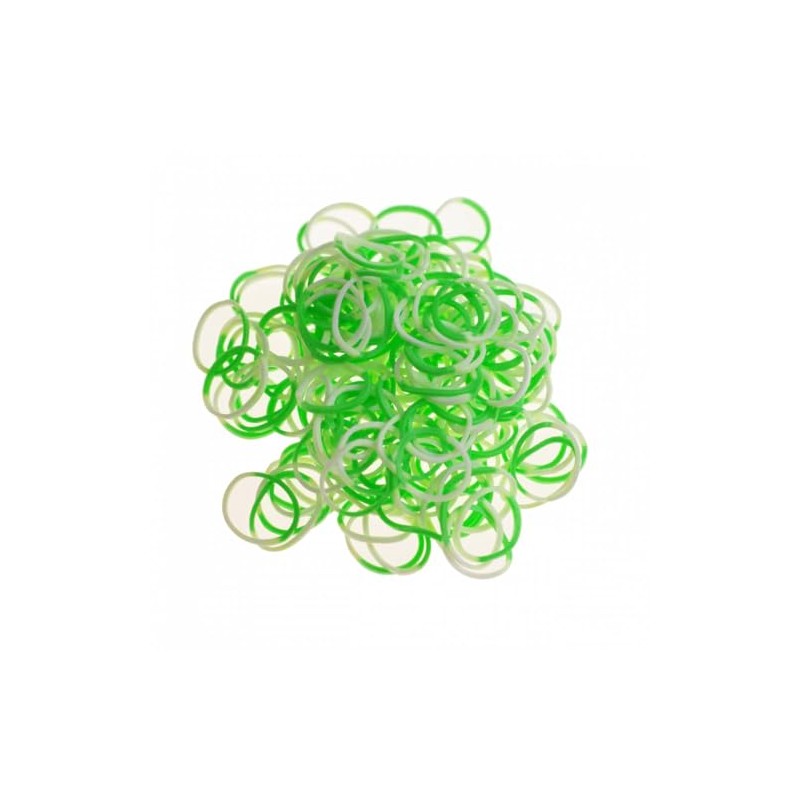 200 Loom Rubber Bands Loom Vert Blanc – Two Tone