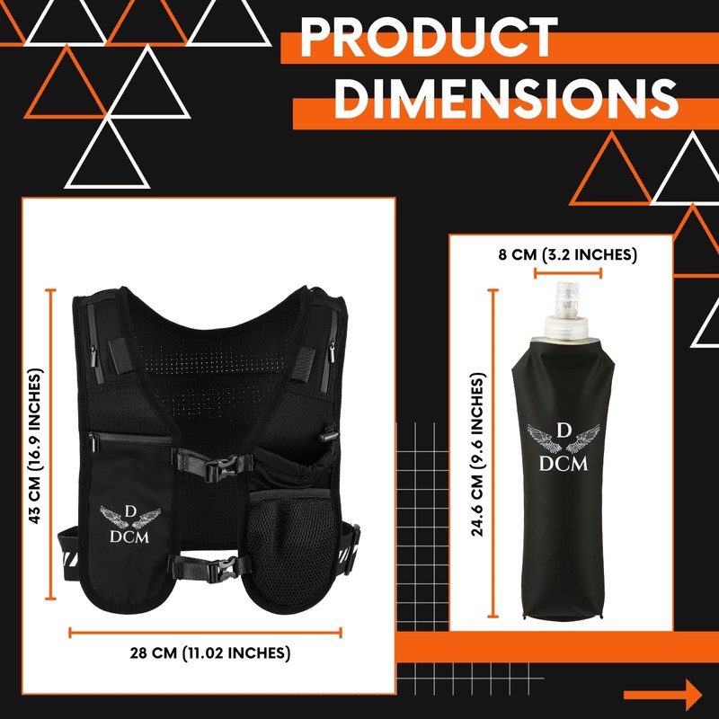 Adjustable Unisex Running Vest - Lightweight Hydration Vest with 1.5L