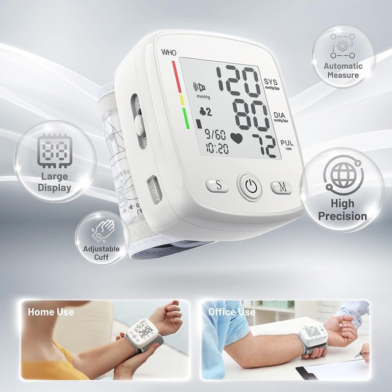 Blood Pressure Monitor Digital Wrist BP Machine Automatic BP Cuff
