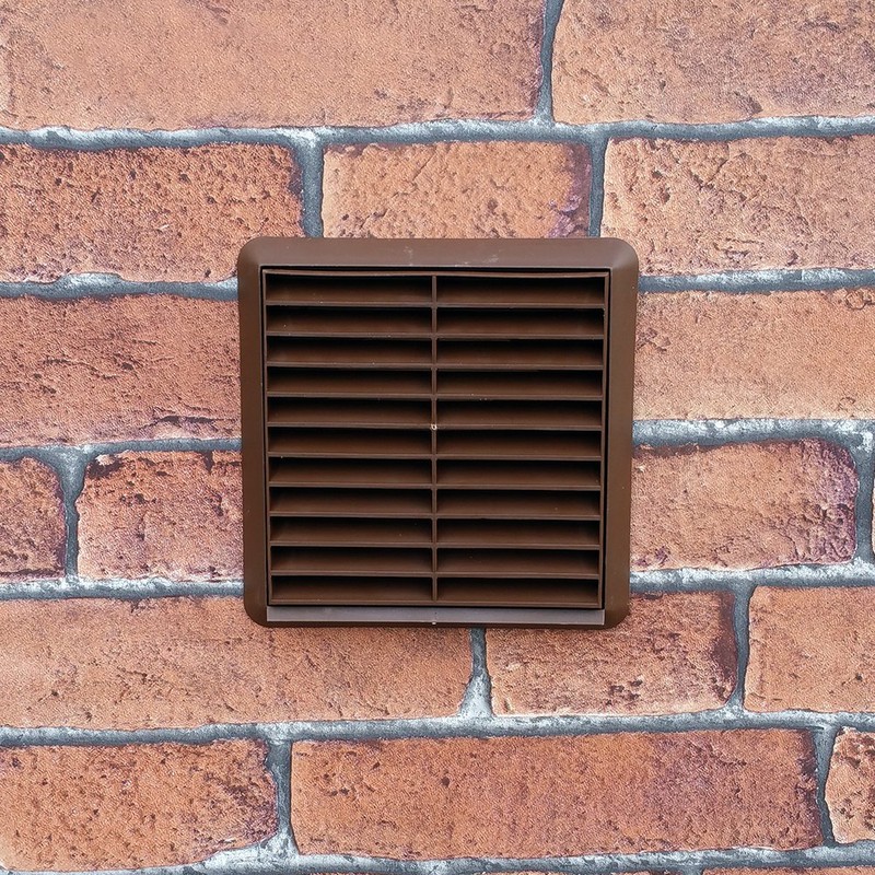 Kair Brown Louvred Grille 155mm External Dimension with Round 125mm