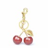 JIAHATE Gold Cherry Keychain – Sparkling Resin Cherry Charm for