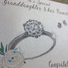 White Cotton Cards GRANDDAUGHTER & FIANCE - RING ENGAGEMENT CARD,