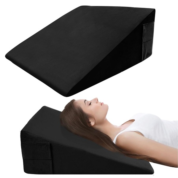 Premium Memory Foam Wedge Pillow (10"x24"x24") - Acid Reflux &