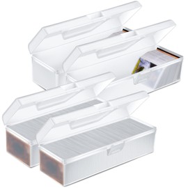 Vicenpal Storage Box Organizer Fit 1200 Plus Cards Plastic Deck Hard Playing Card Case with MTG Trading Card Games Baseball Football Card Collector TCG (4 Pieces)