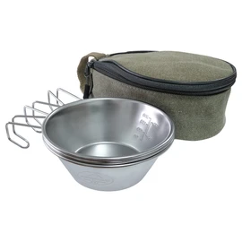 Camping Moon S220-3P+B Camping Cup, Stainless Steel, 10.1 fl oz (310 ml), Set of 3, Storage Case Included