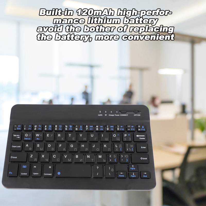 7 Inch Rechargeable Ultra Thin Russian Wireless Bluetooth Keyboard for