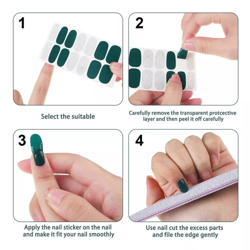 AMVBF 16 Hojas De Pegatinas De Uñas Con Purpurina Con