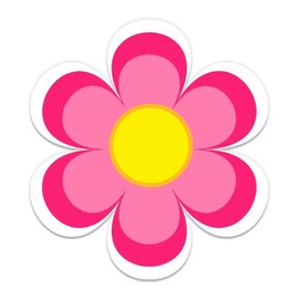Cute Pink Flower - 8" Vinyl Sticker - for Car Laptop I-Pad - Waterproof Decal