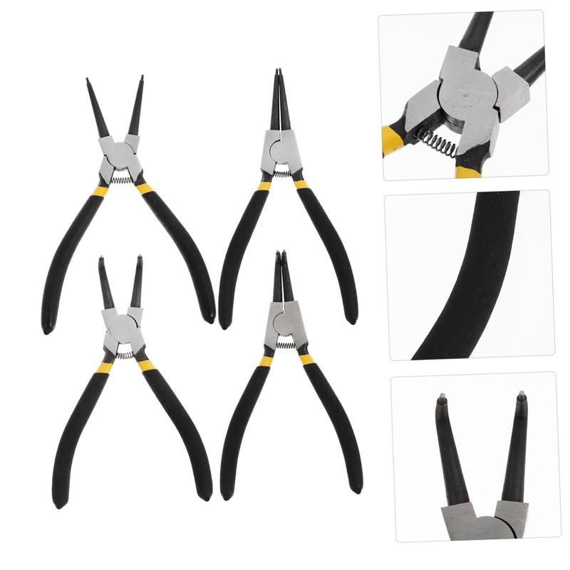 DOITOOL 4pcs Multifunctional Retainer Plier Internal External Spring Calipers Non-