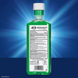 ACT Anticavity Zero Alcohol Fluoride Mouthwash 18 fl. oz., With Accurate Dosing