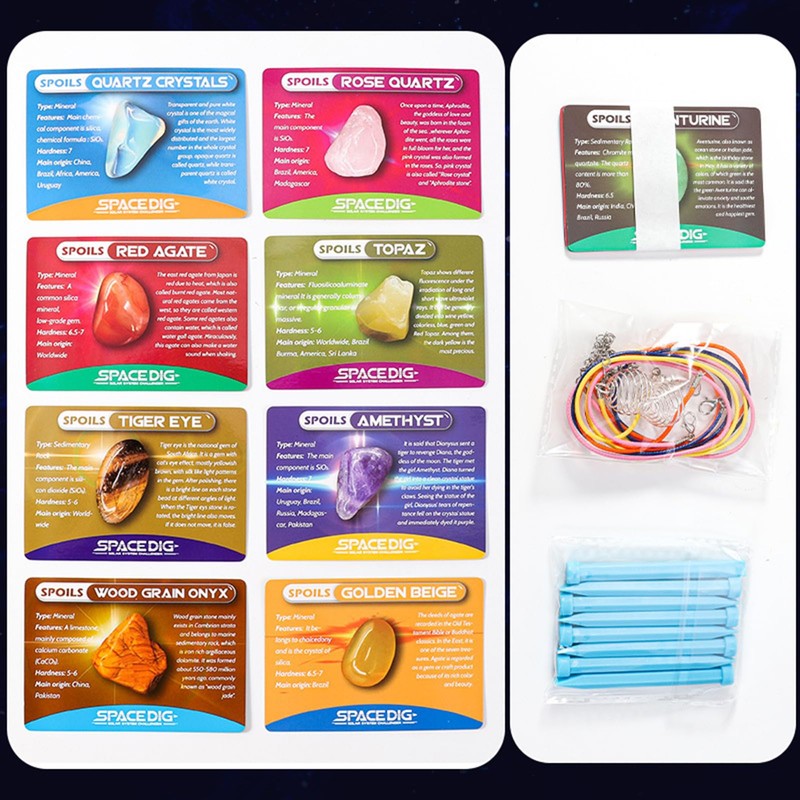 FLETANGO Excavation Set Solar System, Minerals and Crystals for Children