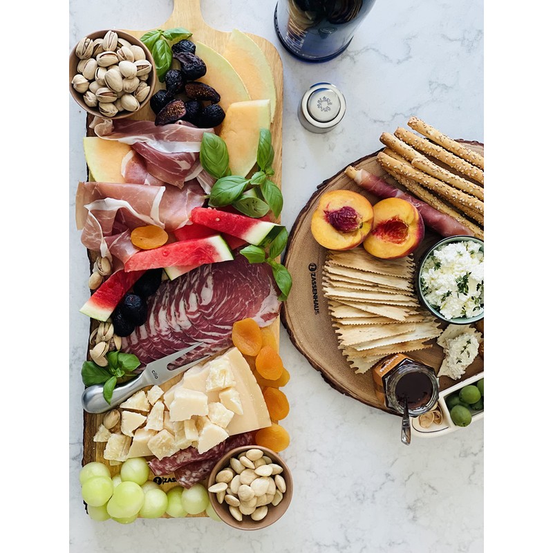 Zassenhaus Round Wooden Cutting Board 18 Inch - Large Charcuterie