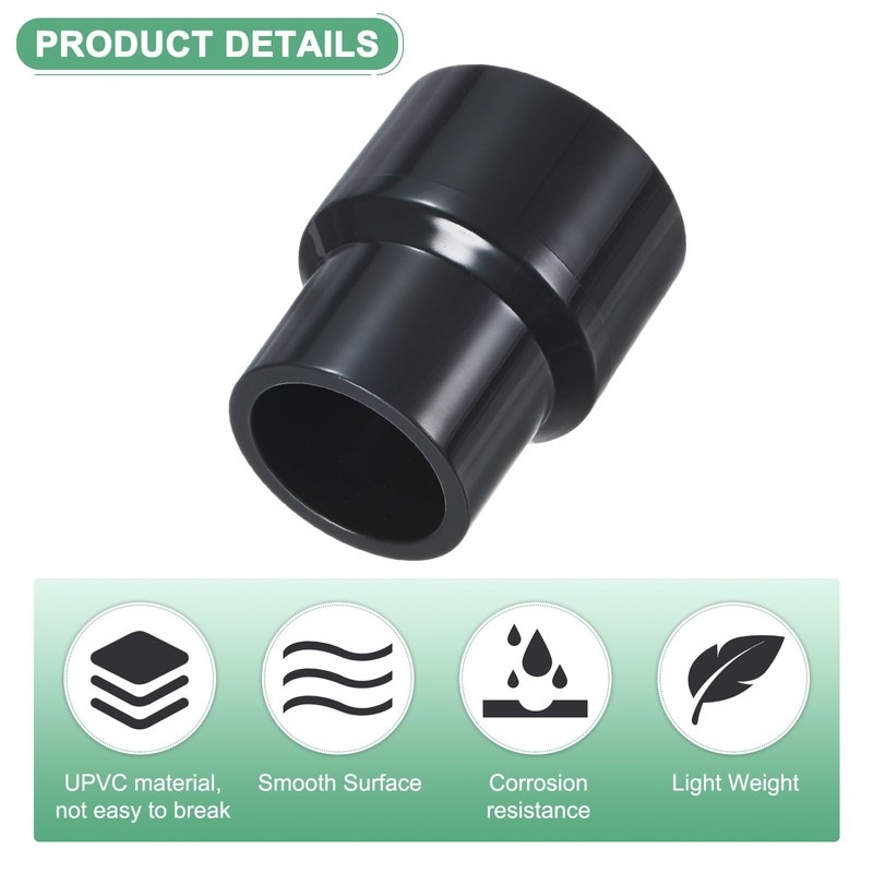 M METERXITY 2-Pack UPVC Reducer Pipe Fitting, DN25x20 Reducing Coupling