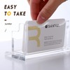 SANRUI Clear Horizontal Business Card Holder Stand for Desk, Acrylic