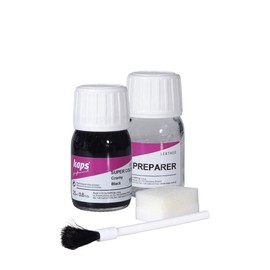 Kaps professional leather colour “Super Color” and “Preparer” for natural leather, synthetic and textile (25 ml each) for the care and repair of leather shoes, assorted colours Violett 123