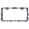 Creathome 3D Curly Wave Pattern Chrome License Plate Frame from