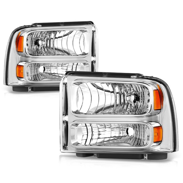[Pair] Factory Style Headlights Assembly Compatible with 99-04 Ford F250