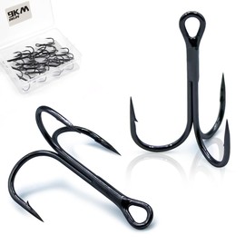 9KM DWLIFE Triple Hooks Treble Hooks with Can Barb Straight Gave High Carbon Steel Lure Fishing Hooks Salt Box Packing Freshwater Saltwater 4# 25pcs