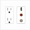 RiteAV HDMI and 2 RCA (Red/White) Wall Plate - Tamper-Resistant Outlet [Screwless White]
